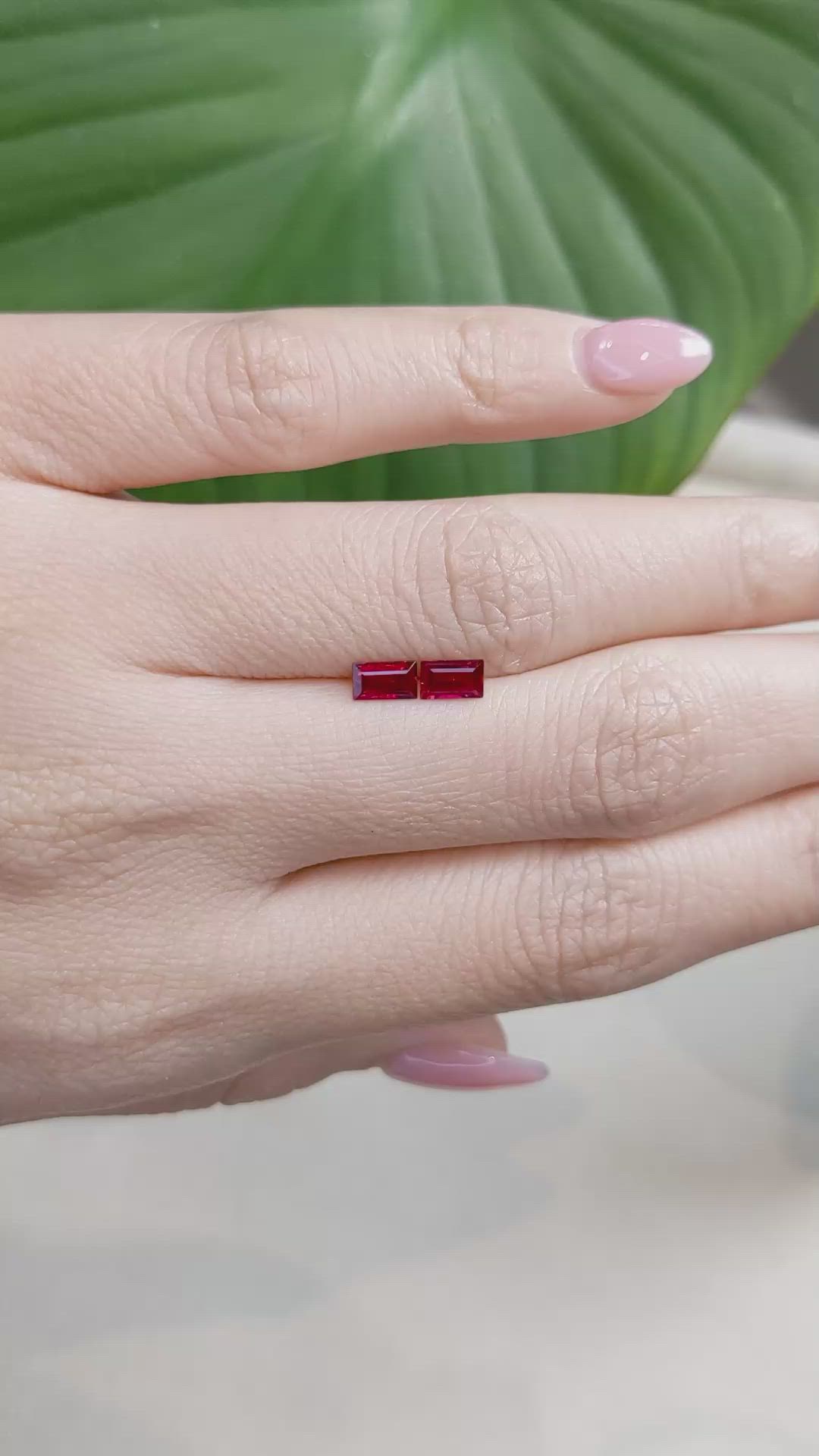 0.71 Ct.Tw.Total Carat Weight Ruby Pair from Mozambique Size Video