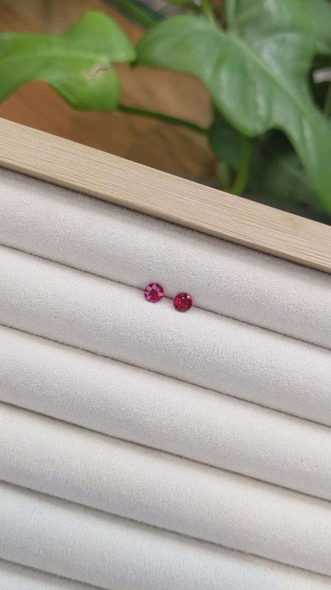0.66 Ct.Tw.Total Carat Weight Ruby Pair from Mozambique Size Video