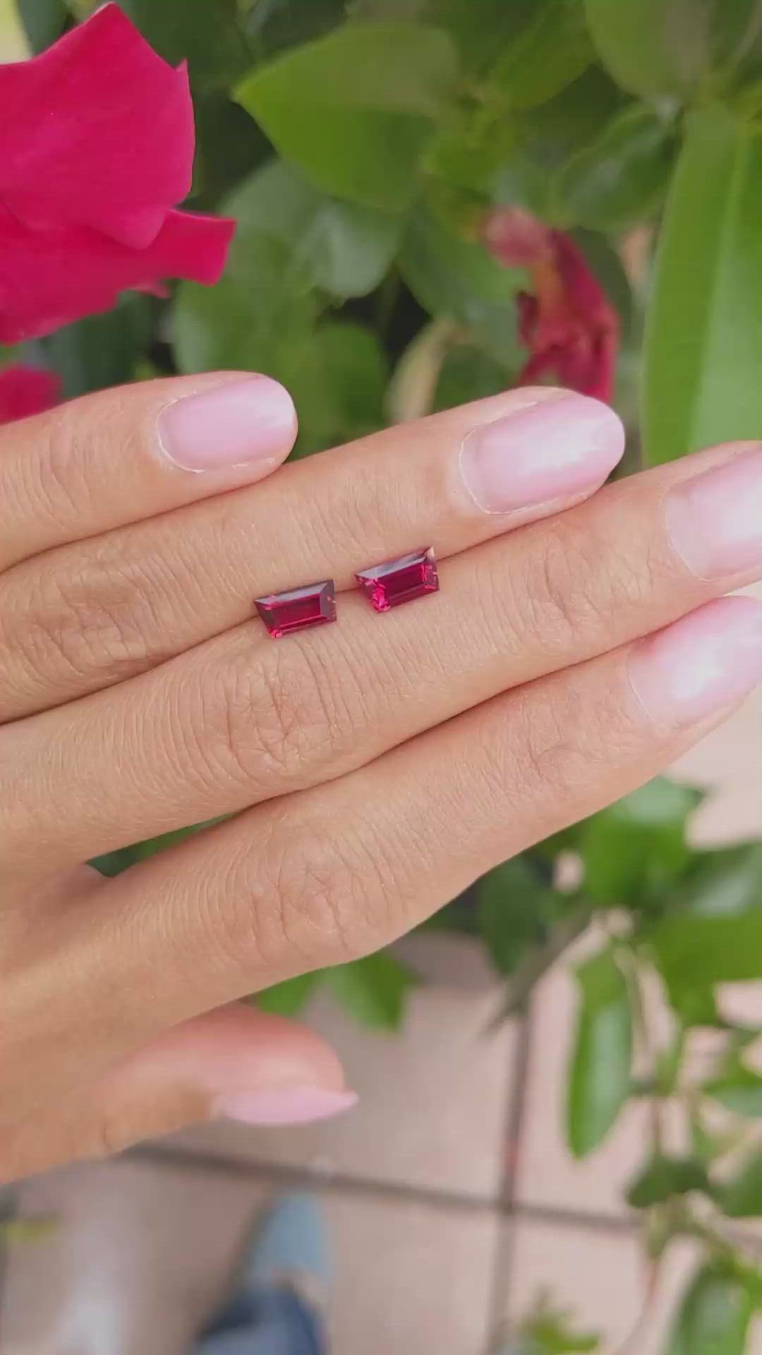 1.66 Ct.Tw.Total Carat Weight Ruby Pair from Mozambique Size Video