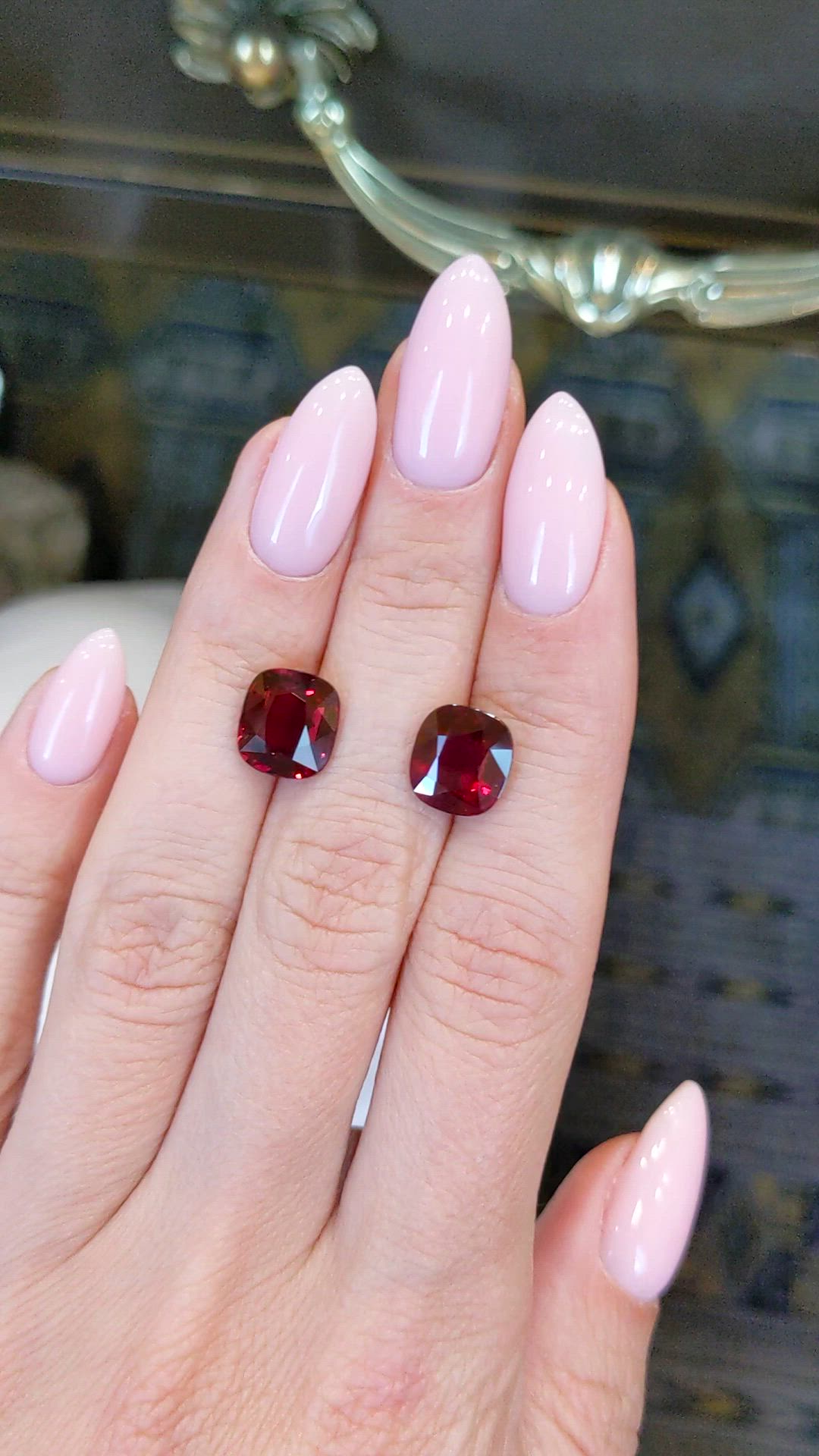 8.01 Ct.Tw.Total Carat Weight Ruby Pair from Mozambique Size Video