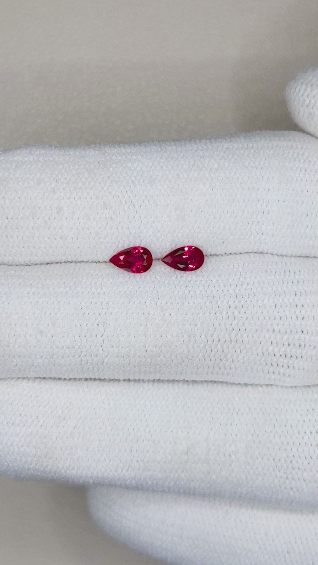 0.50 Ct.Tw.Total Carat Weight Ruby Pair from Mozambique Size Video