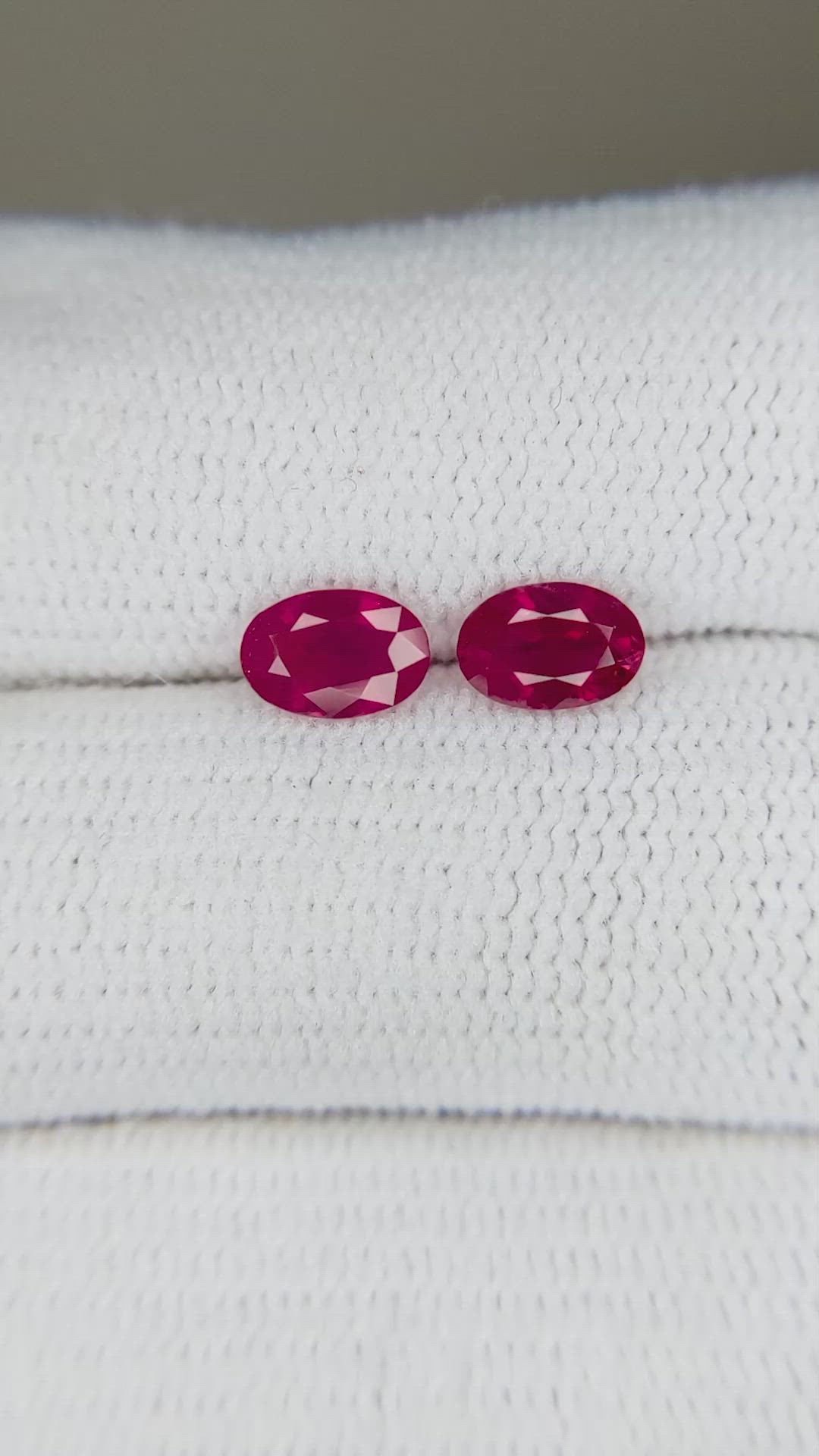 0.98 Ct.Tw.Total Carat Weight Ruby Pair from Mozambique Size Video