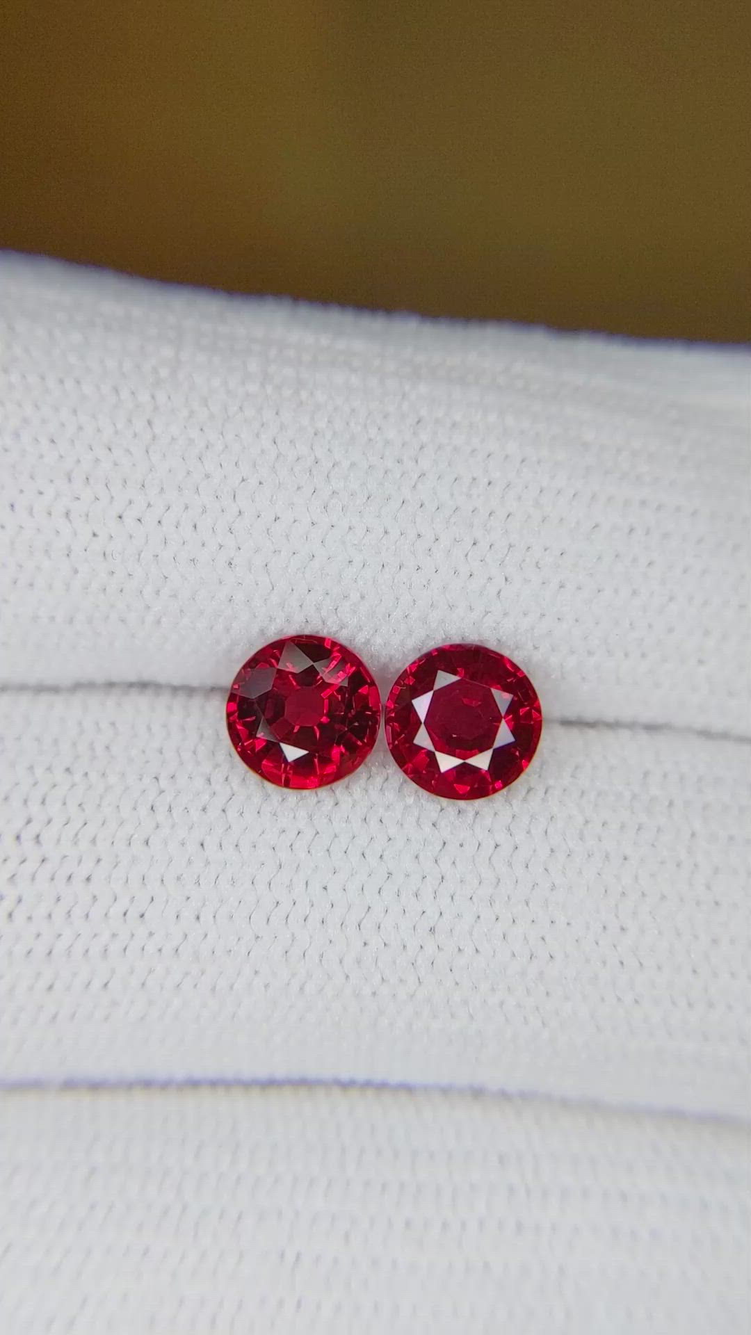 2.04 Ct.Tw.Total Carat Weight Ruby Pair from Mozambique Size Video