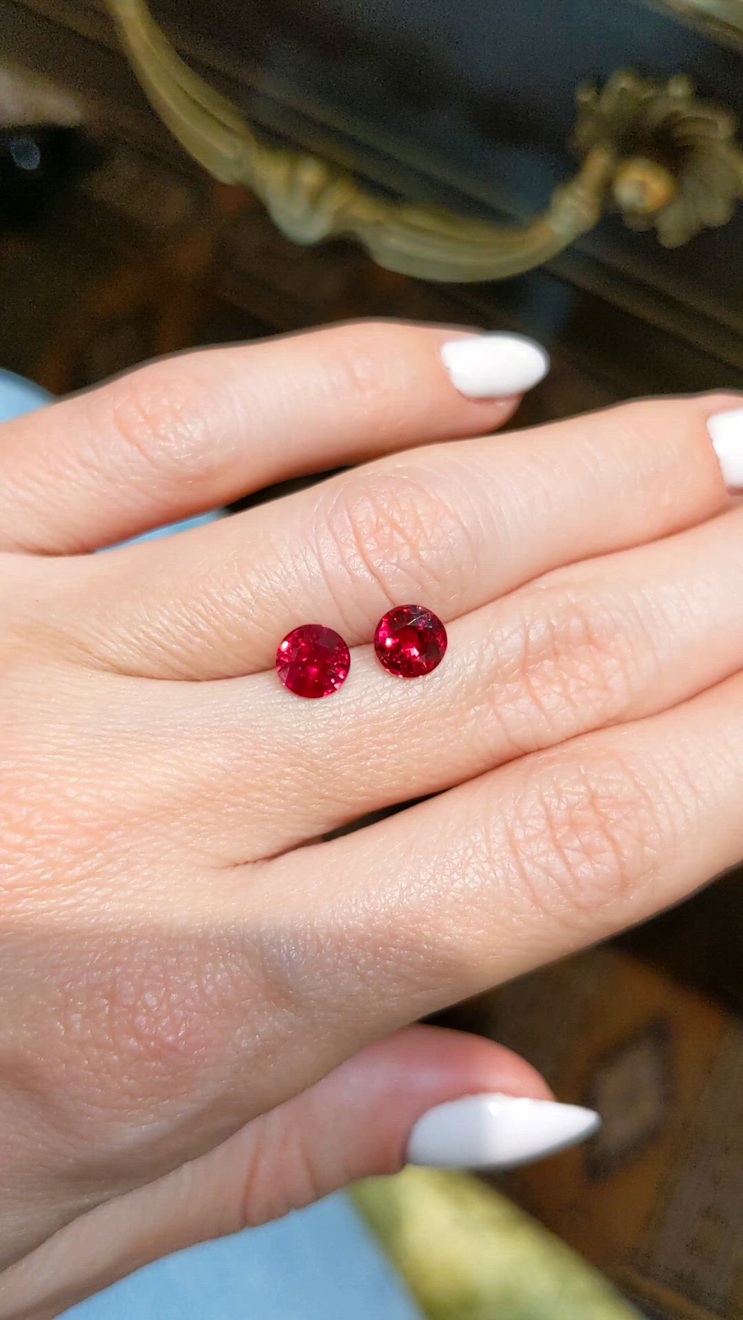 2.04 Ct.Tw.Total Carat Weight Ruby Pair from Mozambique Size Video