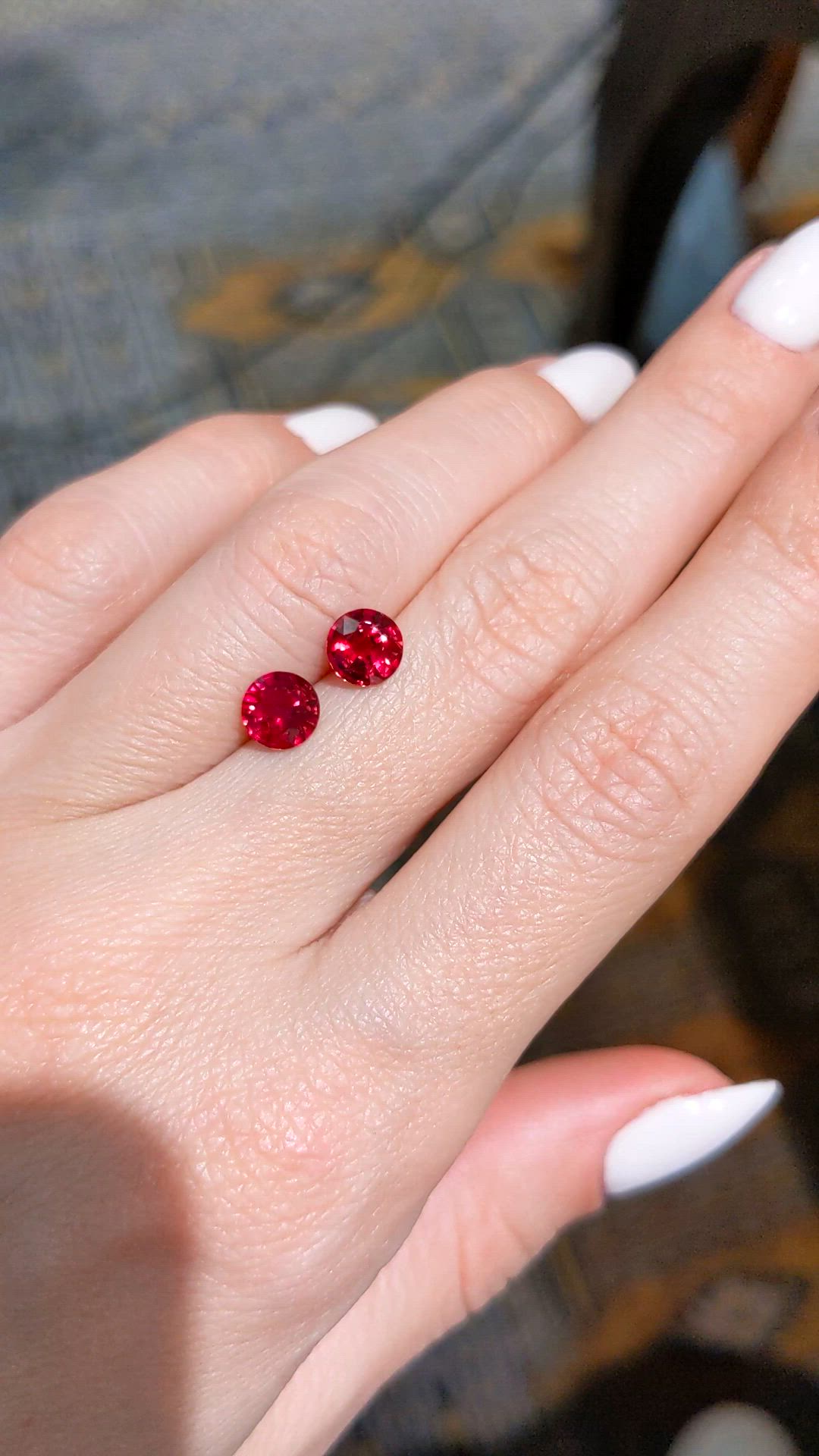 2.04 Ct.Tw.Total Carat Weight Ruby Pair from Mozambique Size Video