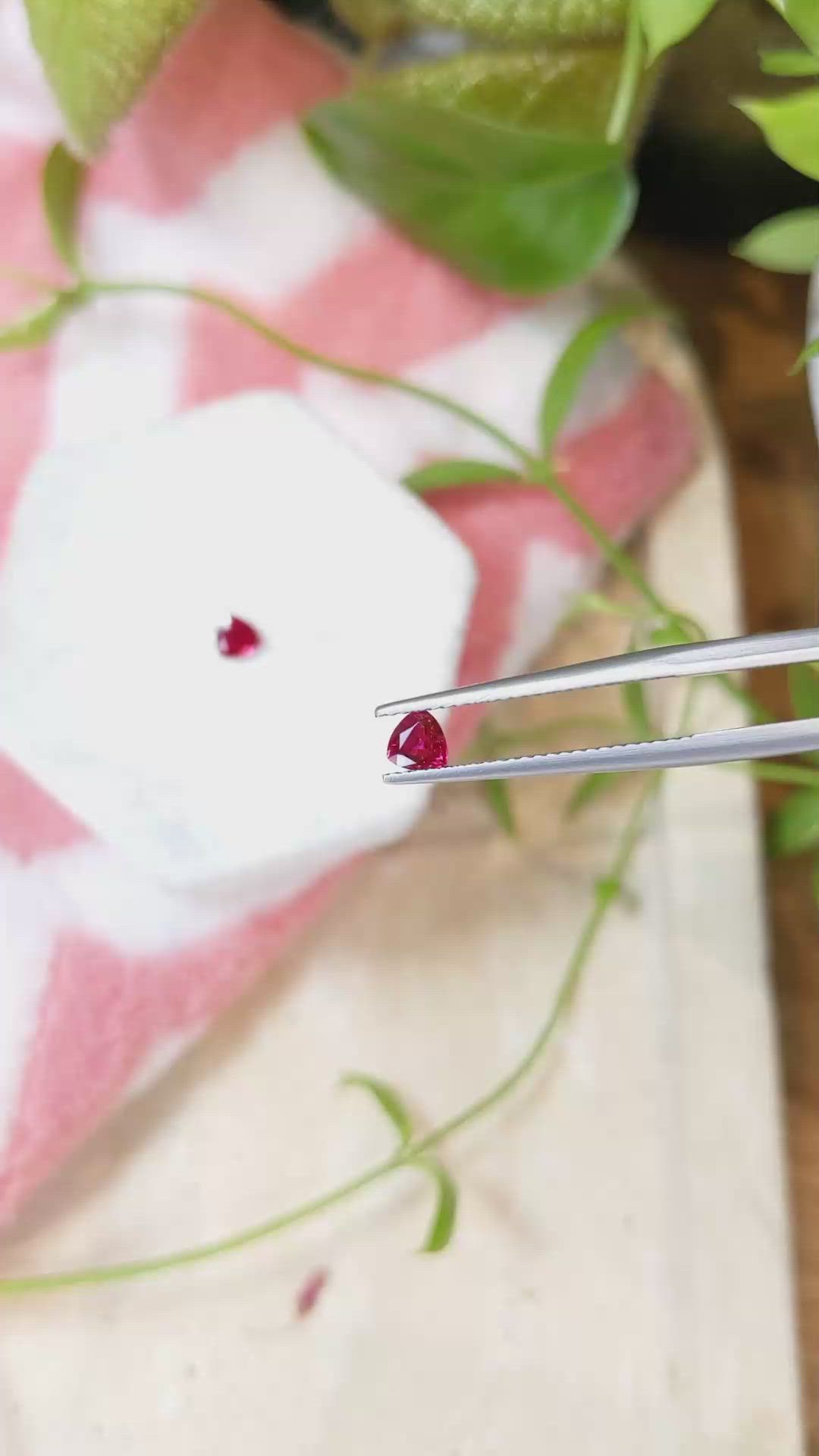 0.60&nbsp;Ct.Tw.Total Carat Weight Ruby Pair from Mozambique Size Video