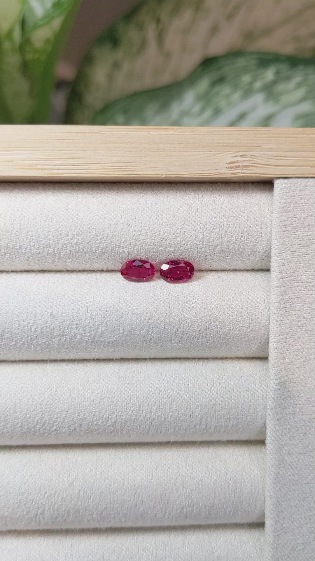 1.03 Ct.Tw.Total Carat Weight Ruby Pair from Mozambique Size Video