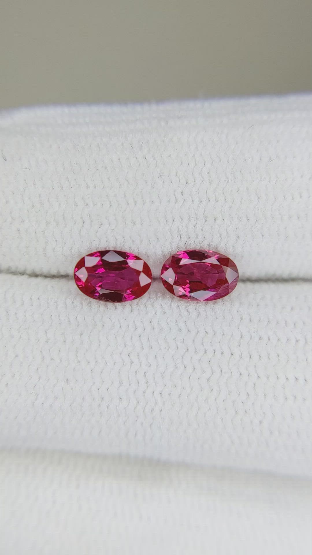 1.03 Ct.Tw.Total Carat Weight Ruby Pair from Mozambique Size Video