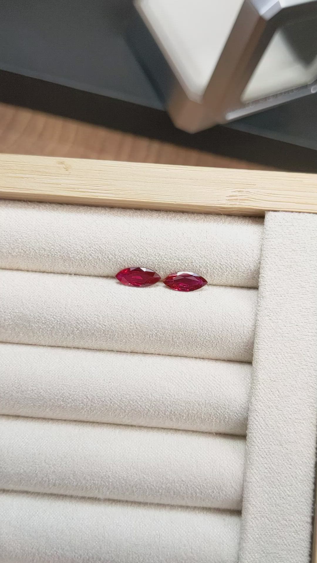 1.56 Ct.Tw.Total Carat Weight Ruby Pair from Mozambique Size Video