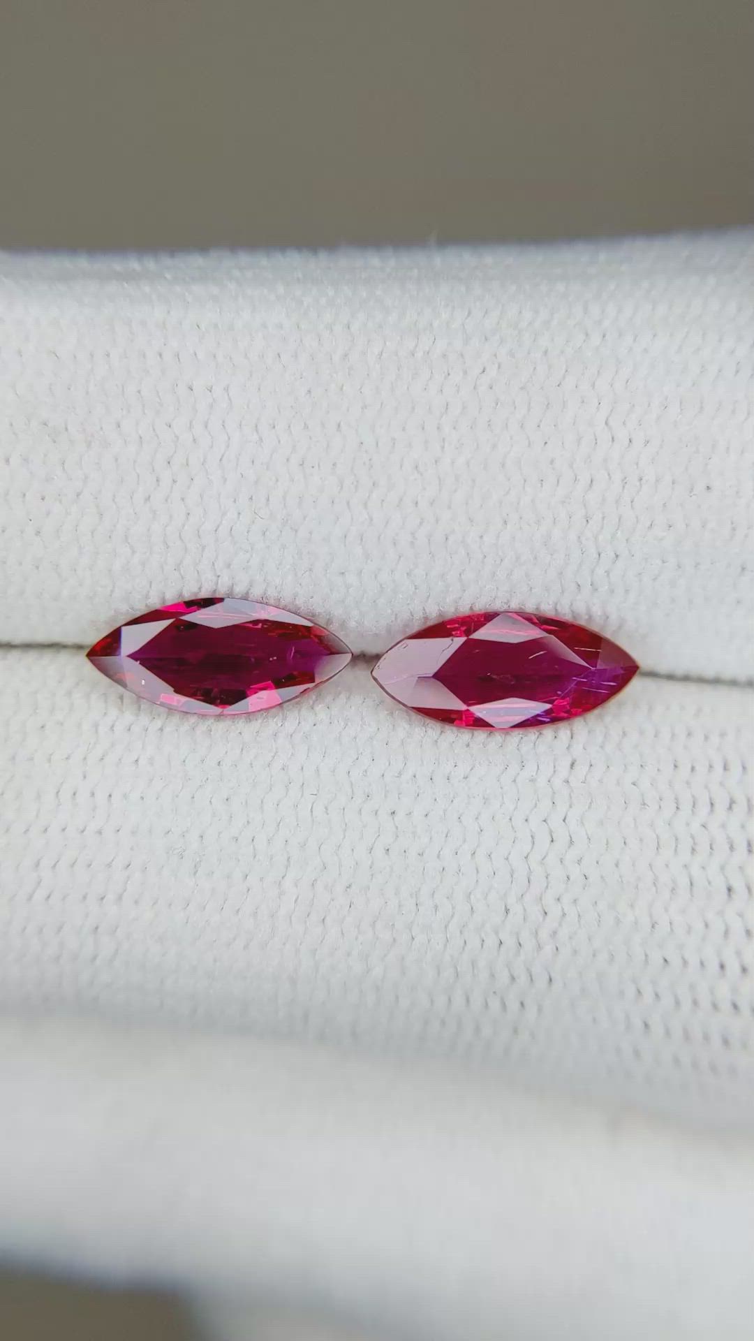 1.56 Ct.Tw.Total Carat Weight Ruby Pair from Mozambique Size Video