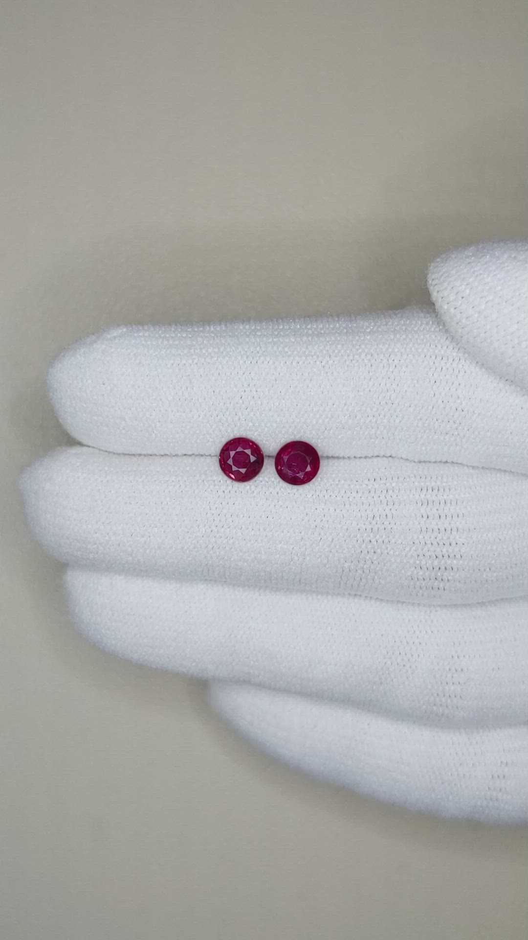 0.95 Ct.Tw.Total Carat Weight Ruby Pair from Mozambique Size Video