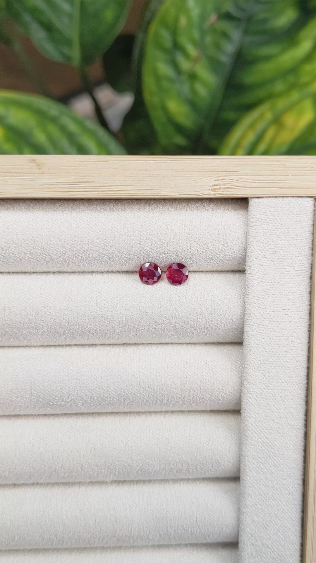 0.95 Ct.Tw.Total Carat Weight Ruby Pair from Mozambique Size Video