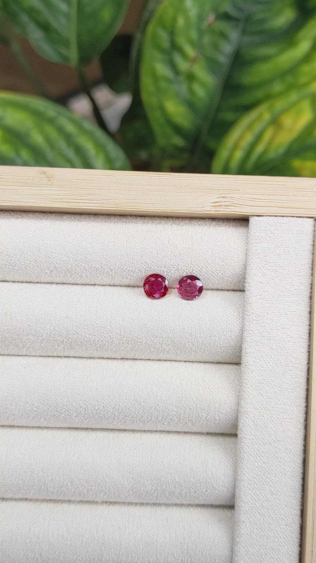 1.28 Ct.Tw.Total Carat Weight Ruby Pair from Mozambique Size Video
