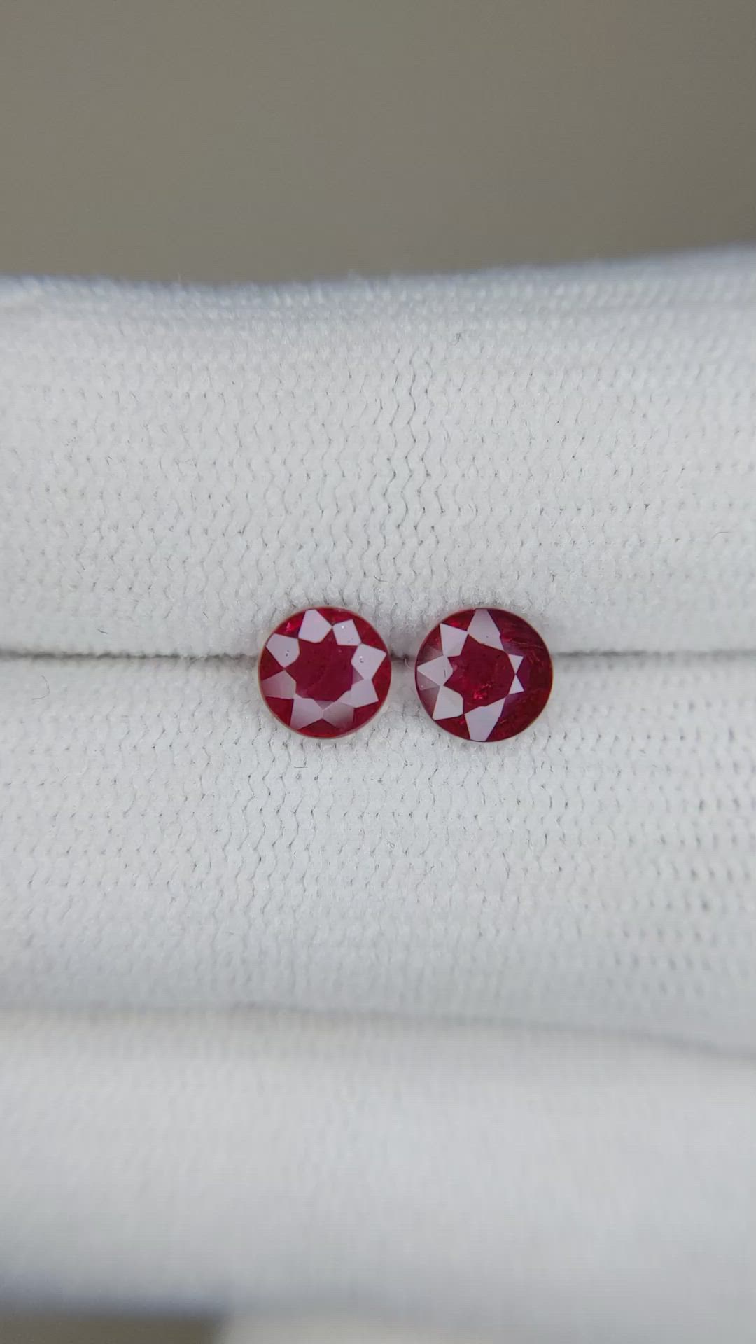 1.20 Ct.Tw.Total Carat Weight Ruby Pair from Mozambique Size Video