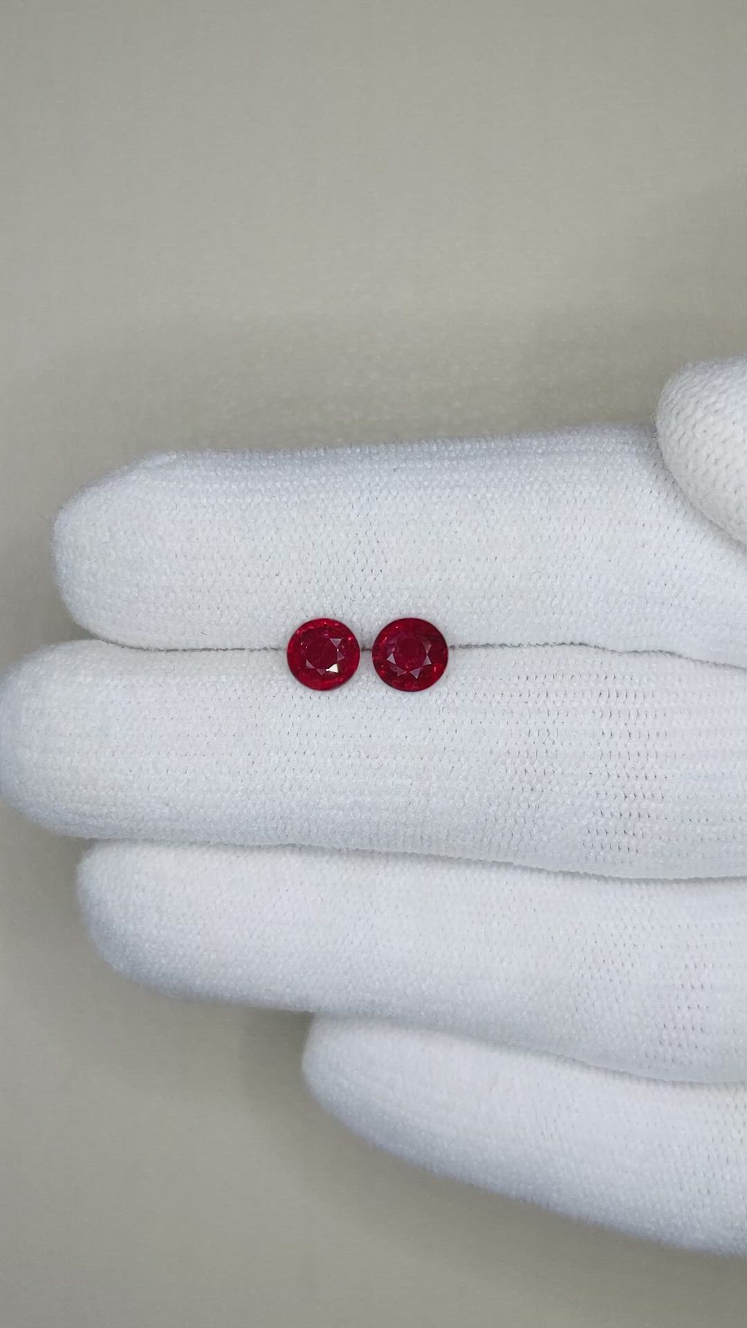 1.20 Ct.Tw.Total Carat Weight Ruby Pair from Mozambique Size Video