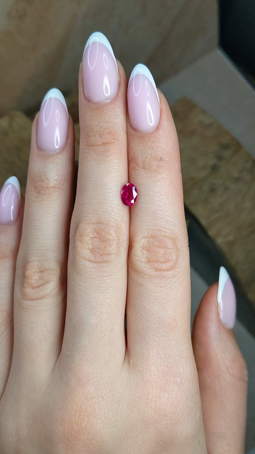 1.05 Ct. Pinkish Red Ruby from Burma (Myanmar) Size Video
