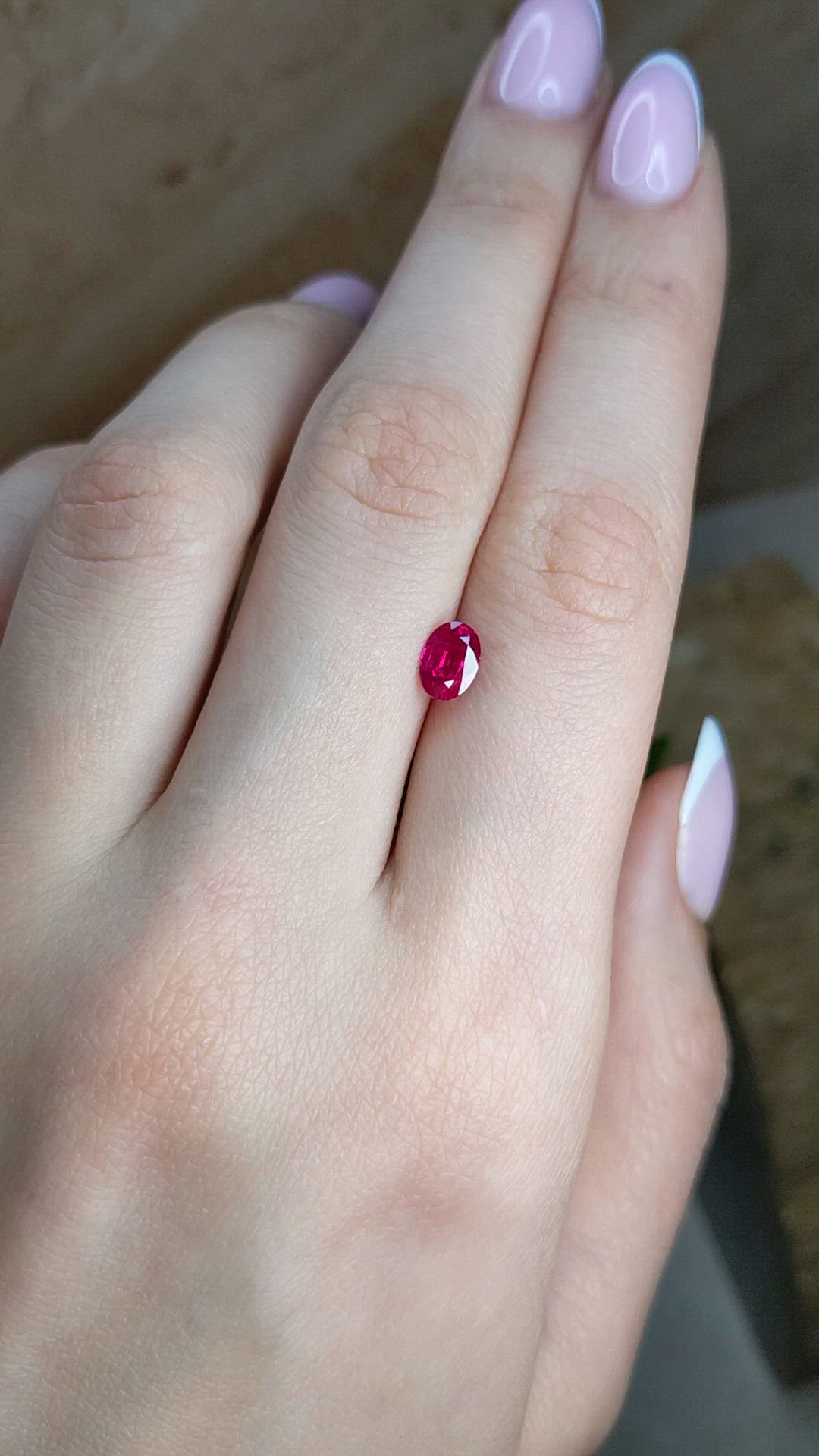 1.05 Ct. Pinkish Red Ruby from Burma (Myanmar) Size Video
