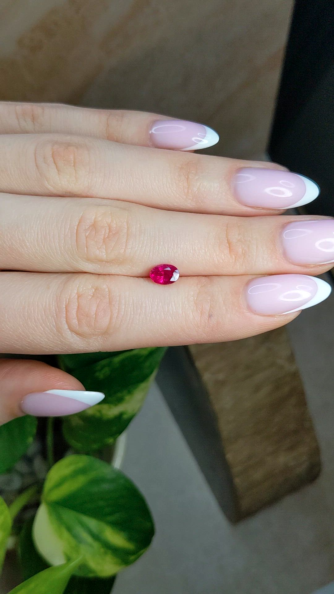 1.05 Ct. Pinkish Red Ruby from Burma (Myanmar) Size Video