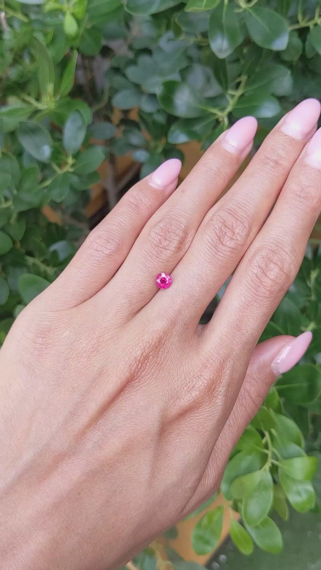 0.68 Ct. Pinkish Red Ruby from Burma (Myanmar) Size Video