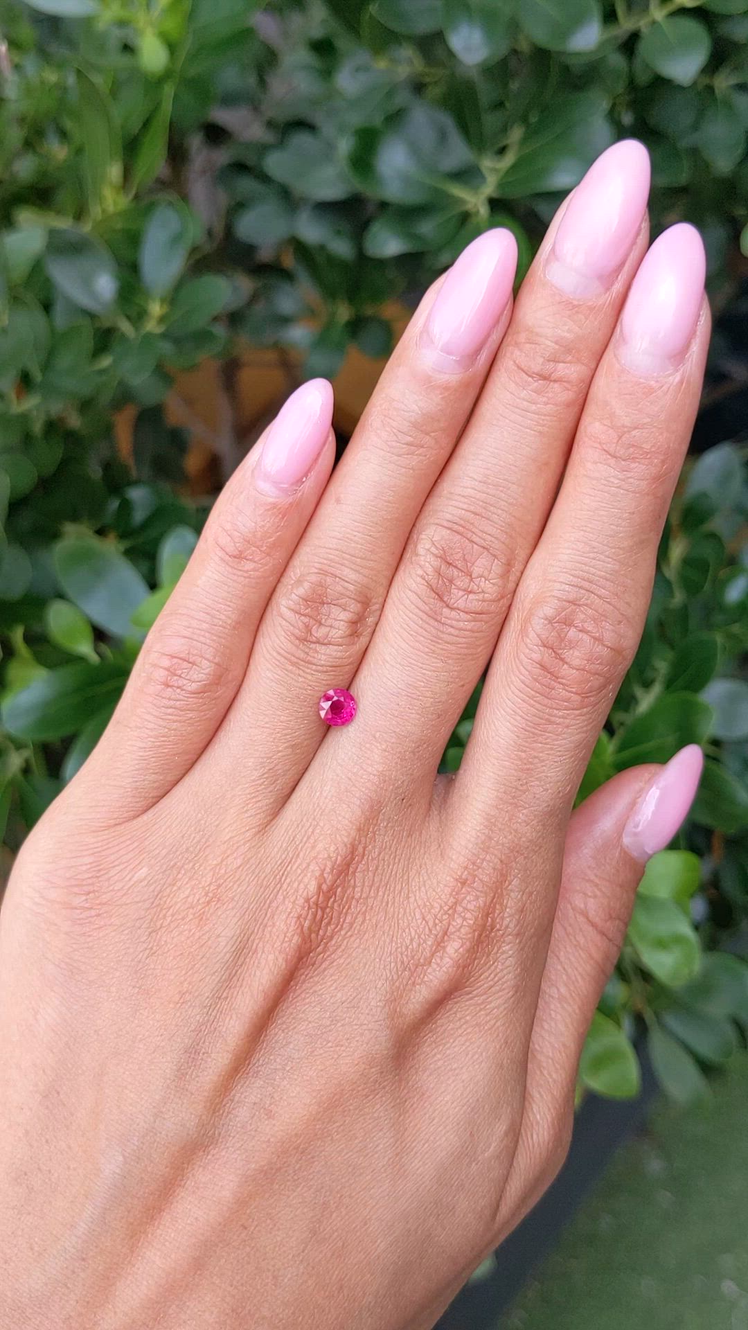 0.61 Ct. Pinkish Red Ruby from Burma (Myanmar) Size Video