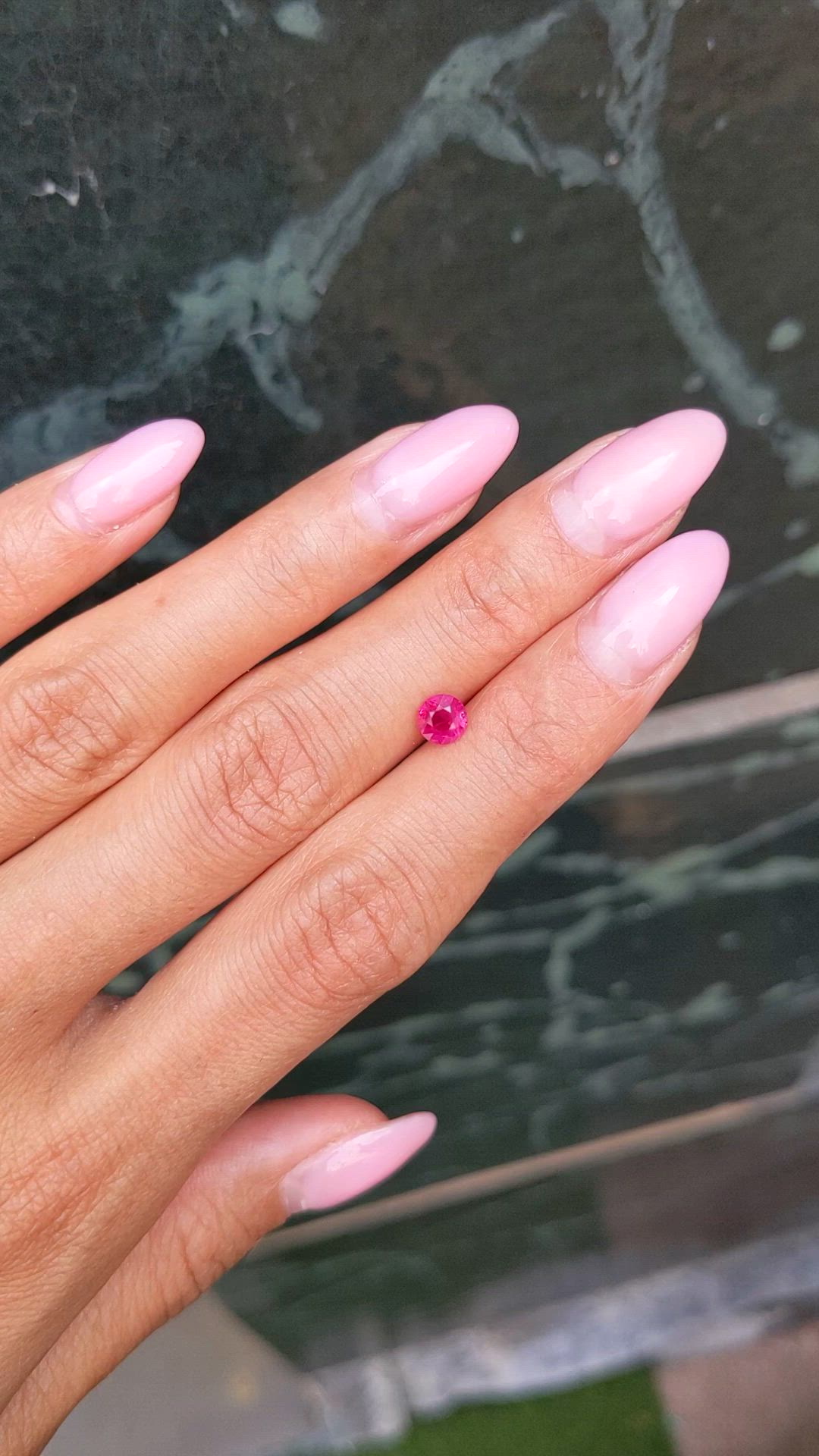 0.61 Ct. Pinkish Red Ruby from Burma (Myanmar) Size Video