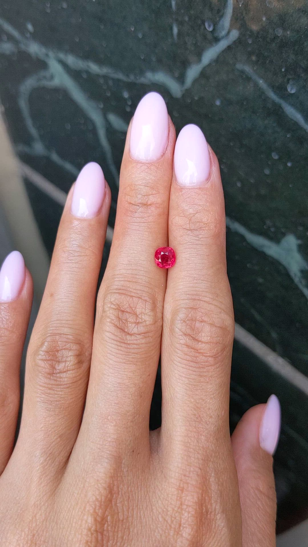 1.00 Ct. Purplish Red Ruby from Burma (Myanmar) Size Video