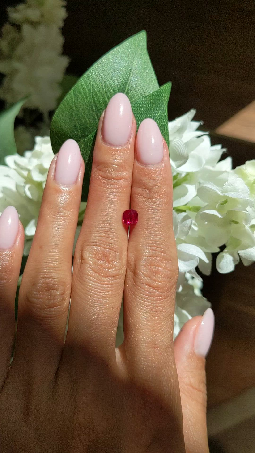 1.00 Ct. Purplish Red Ruby from Burma (Myanmar) Size Video
