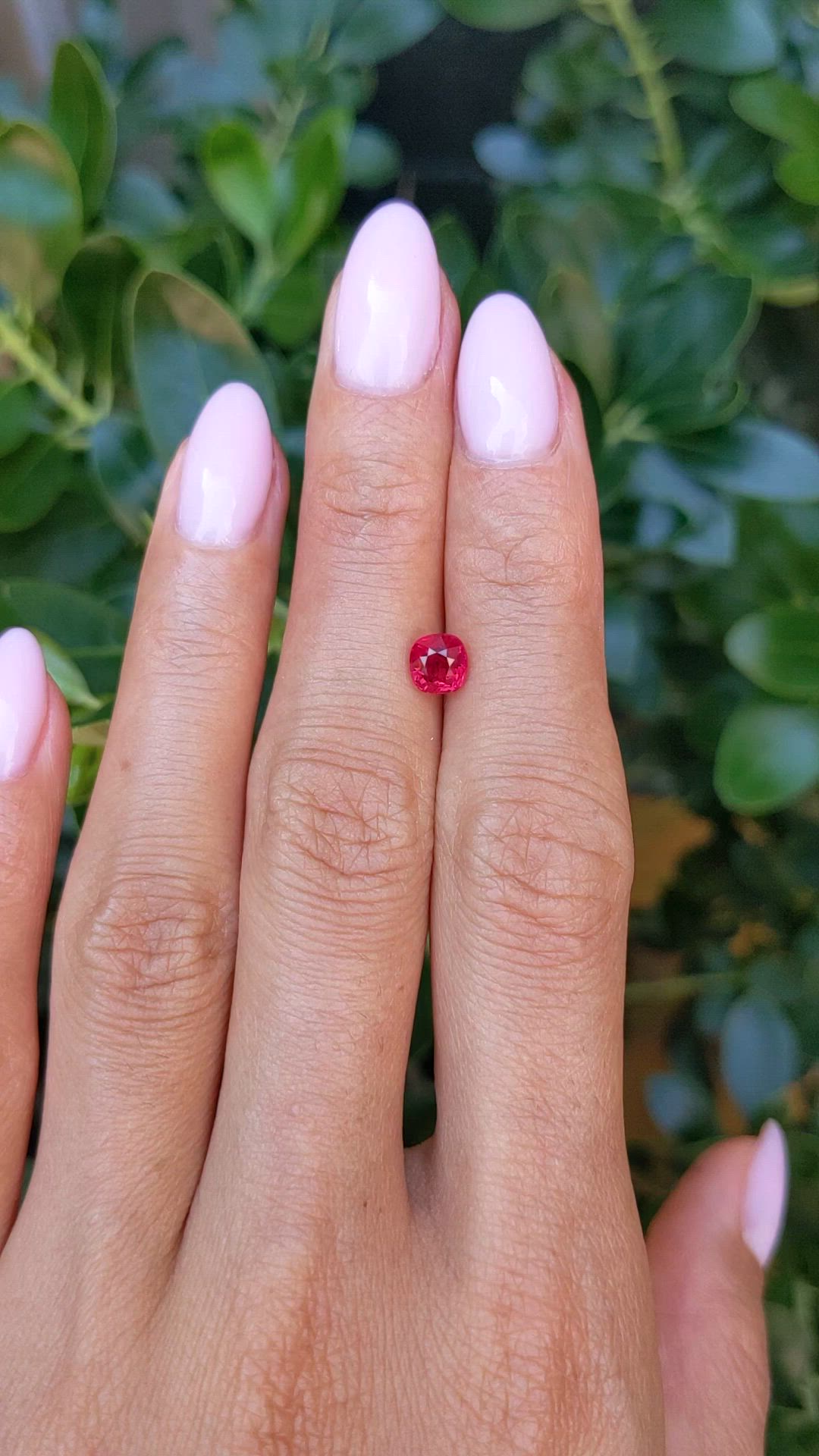 1.00 Ct. Purplish Red Ruby from Burma (Myanmar) Size Video