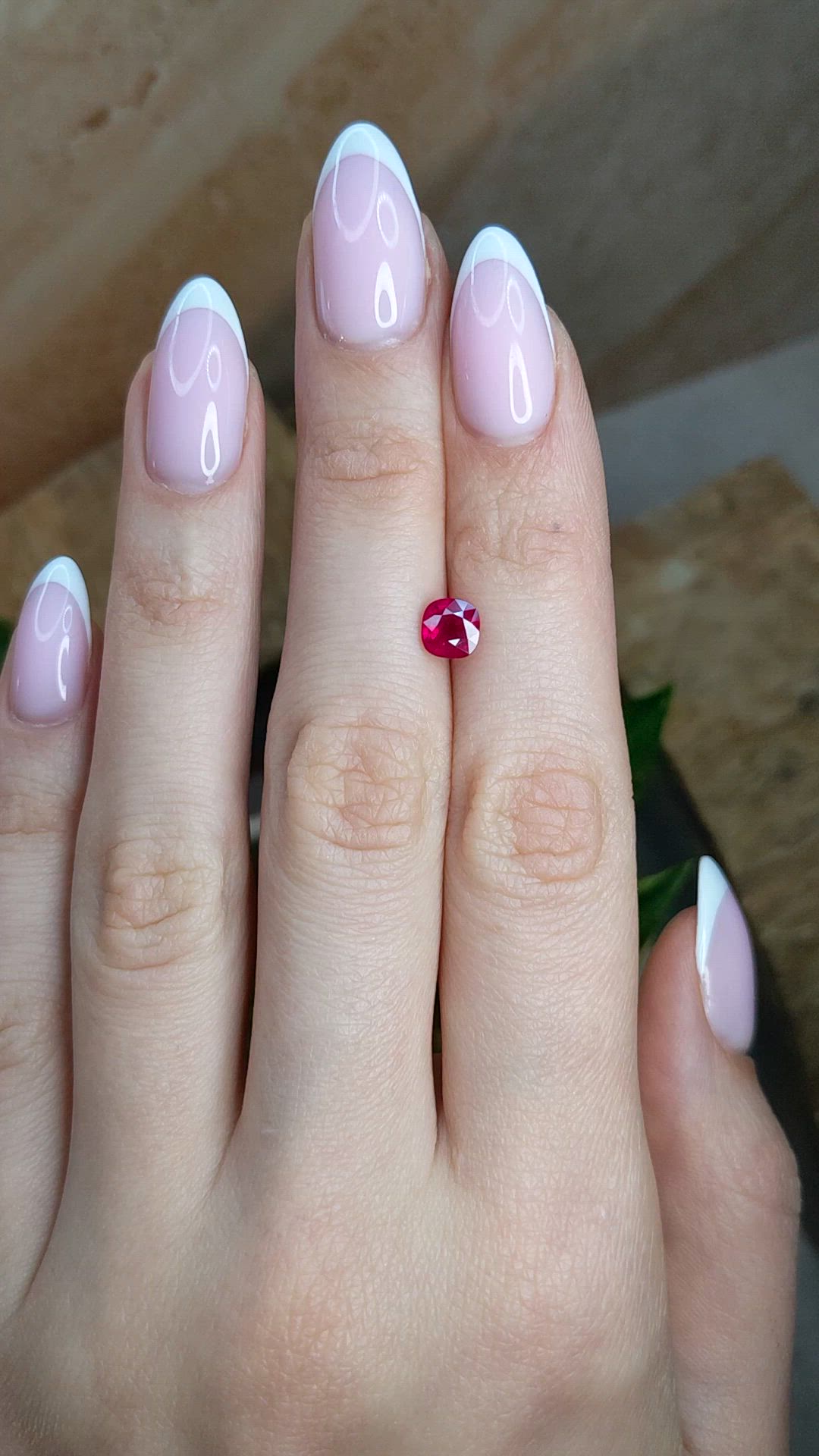 1.03 Ct. Pinkish Red Ruby from Burma (Myanmar) Size Video