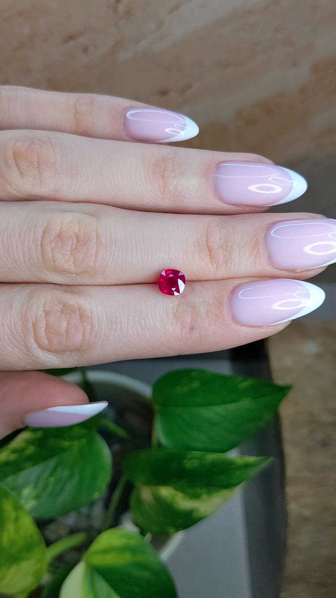 1.03 Ct. Pinkish Red Ruby from Burma (Myanmar) Size Video