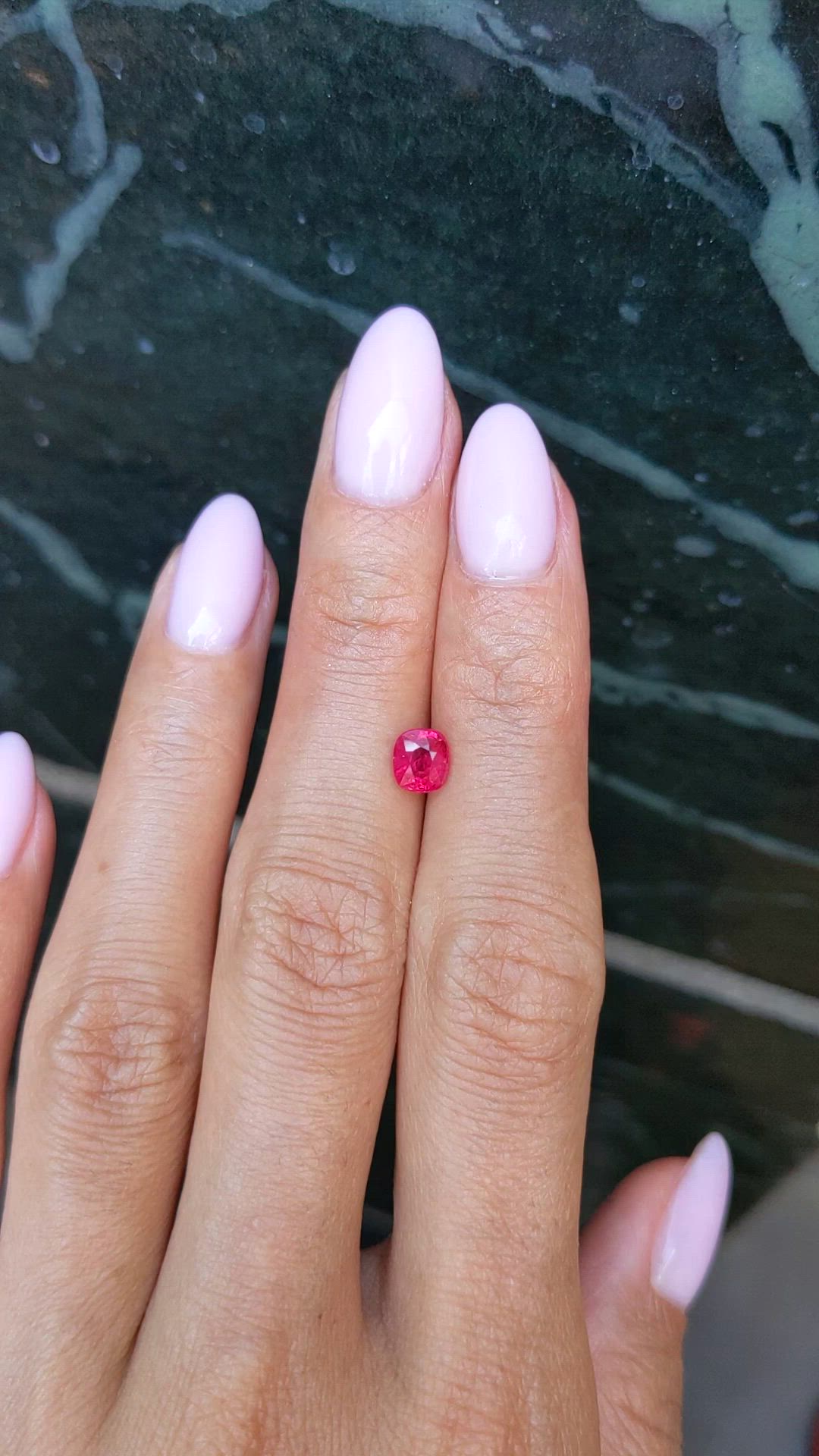 1.00 Ct. Pinkish Red Ruby from Burma (Myanmar) Size Video
