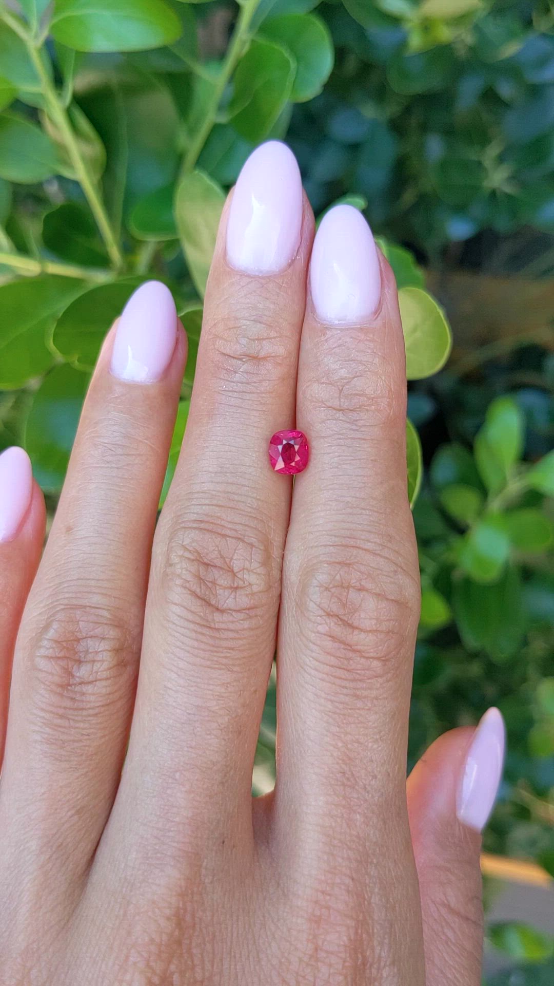 1.00 Ct. Pinkish Red Ruby from Burma (Myanmar) Size Video