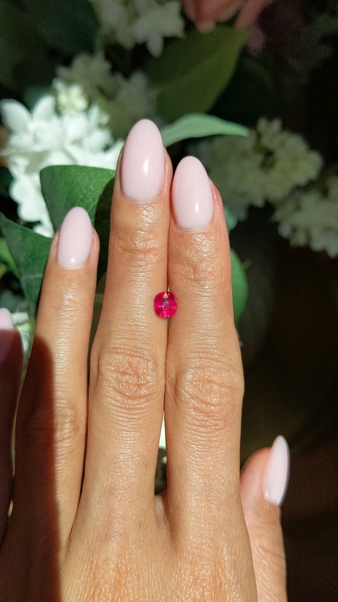 1.00 Ct. Pinkish Red Ruby from Burma (Myanmar) Size Video
