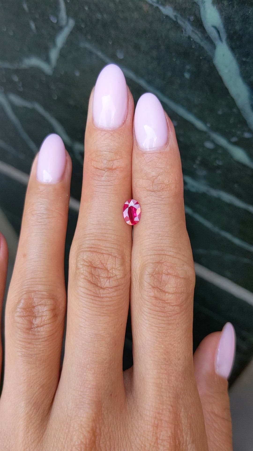 0.70 Ct. Pinkish Red Ruby from Burma (Myanmar) Size Video