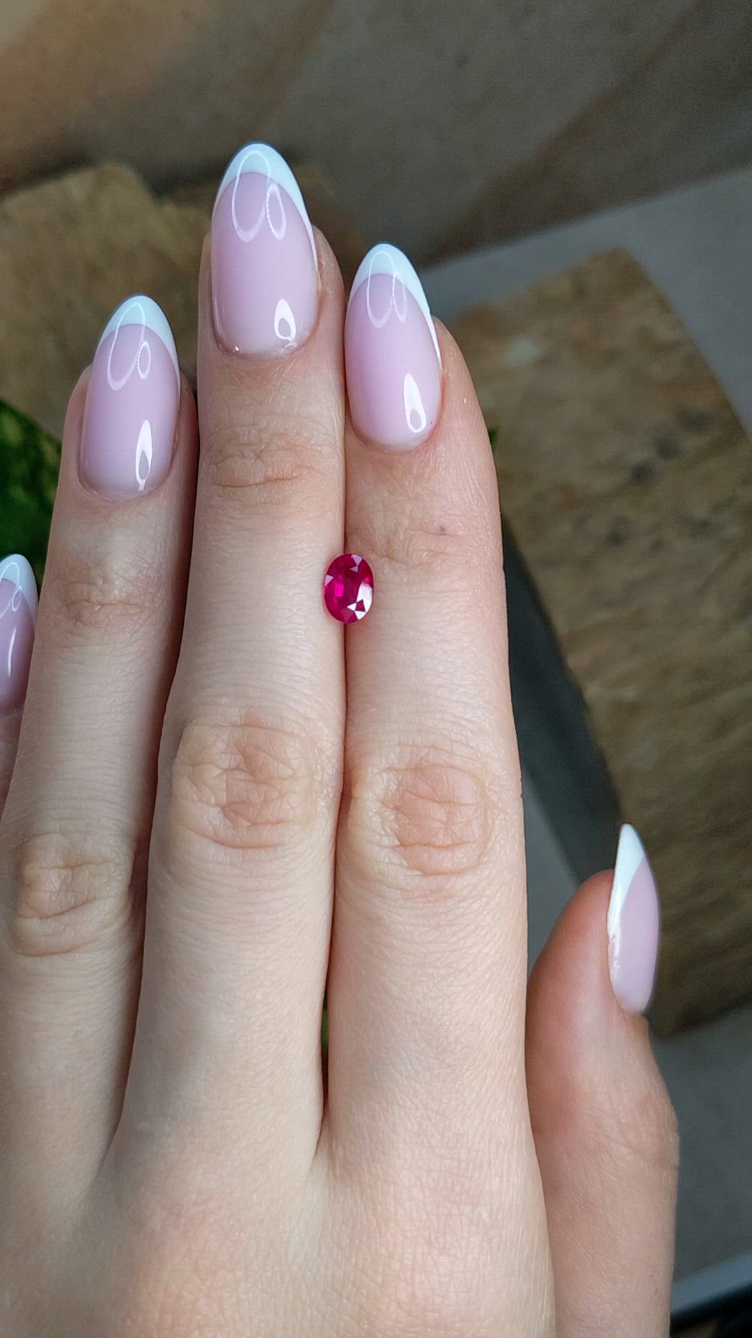 0.97 Ct. Pinkish Red Ruby from Burma (Myanmar) Size Video