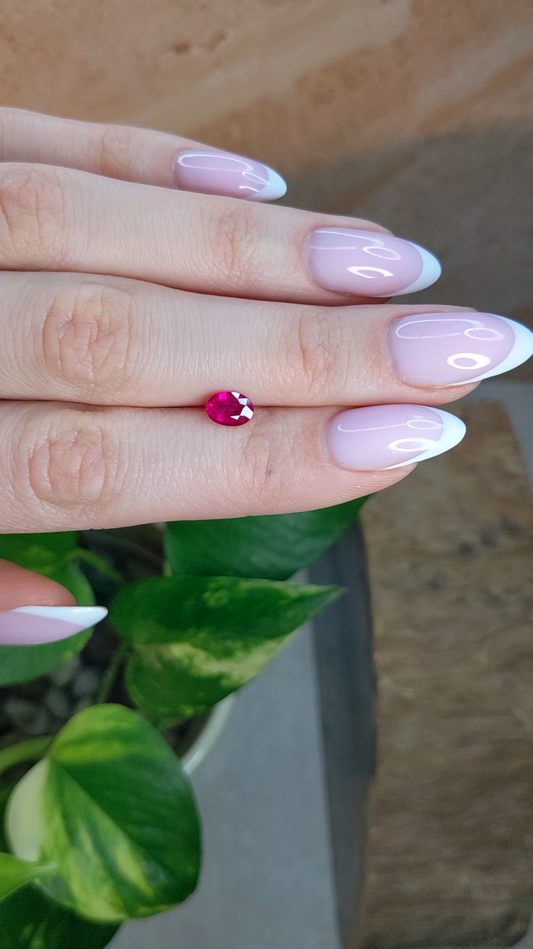 0.97 Ct. Pinkish Red Ruby from Burma (Myanmar) Size Video