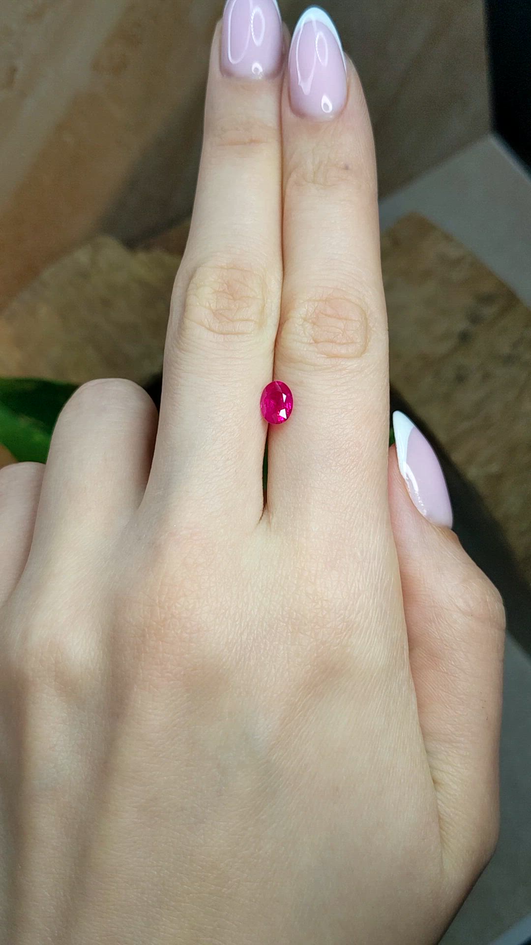 0.94 Ct. Pinkish Red Ruby from Burma (Myanmar) Size Video