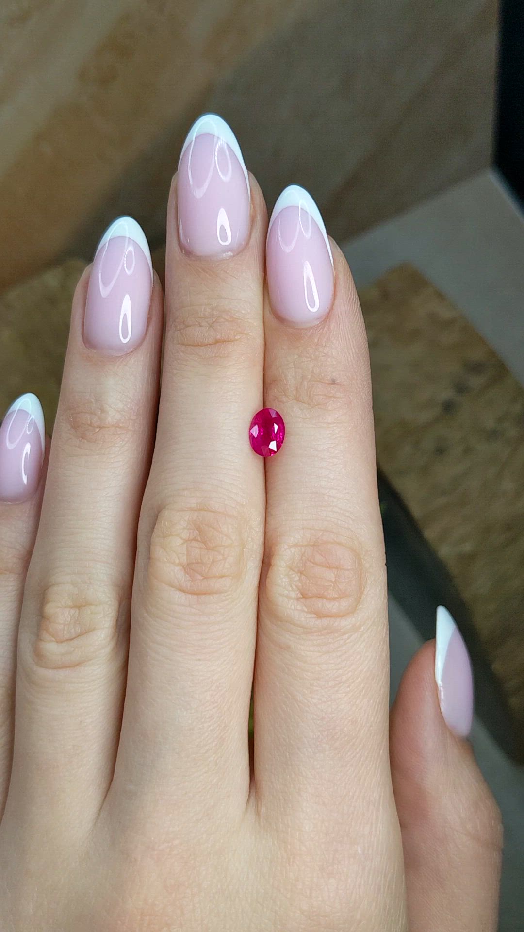0.94 Ct. Pinkish Red Ruby from Burma (Myanmar) Size Video