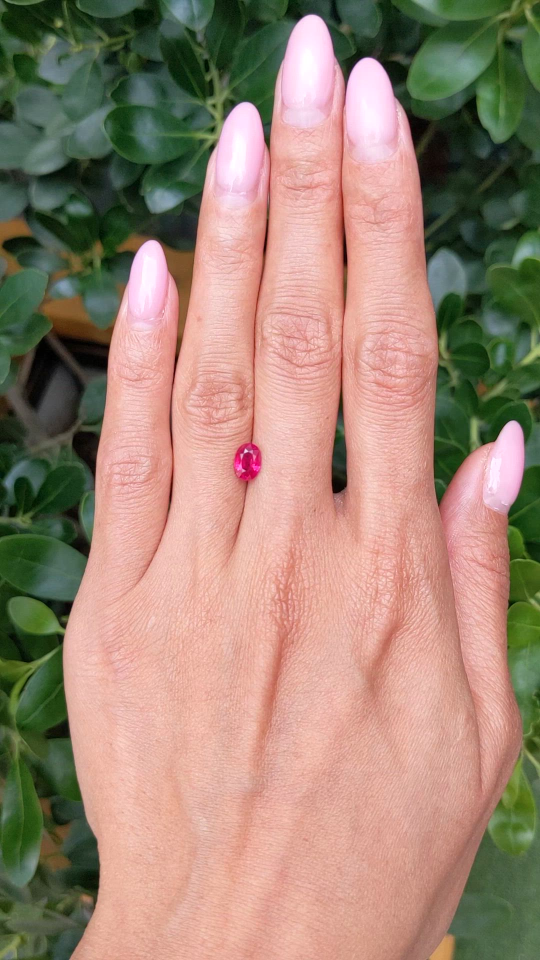 1.02 Ct. Pinkish Red Ruby from Burma (Myanmar) Size Video