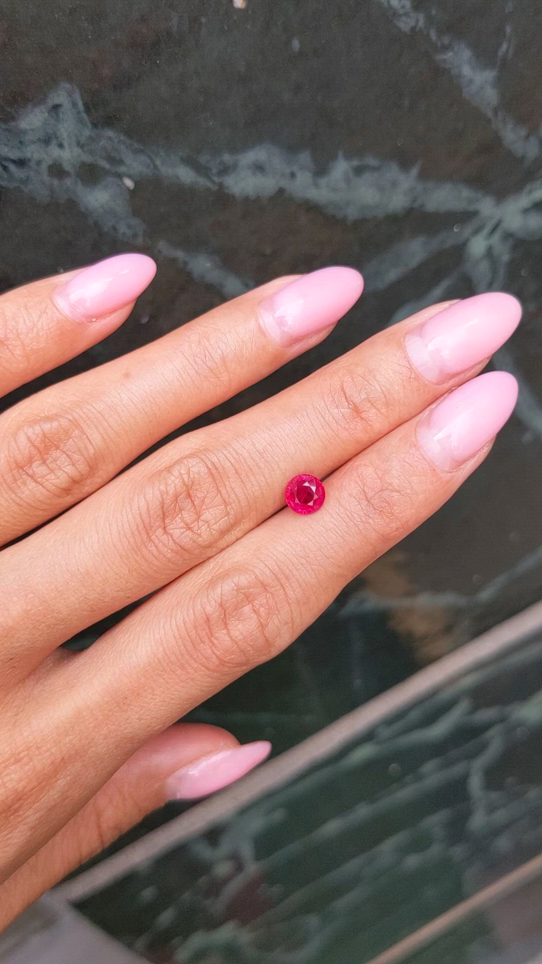 0.94 Ct. Pinkish Red Ruby from Burma (Myanmar) Size Video