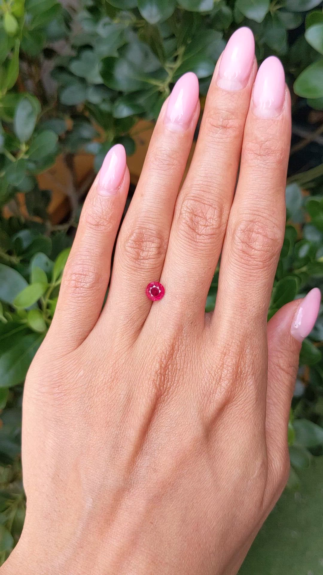 0.94 Ct. Pinkish Red Ruby from Burma (Myanmar) Size Video