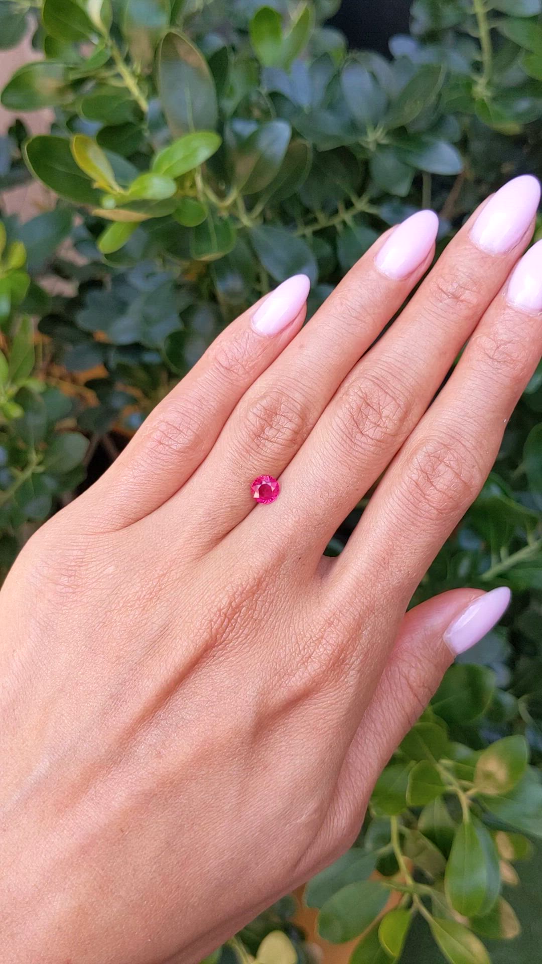0.84 Ct. Pinkish Red Ruby from Burma (Myanmar) Size Video