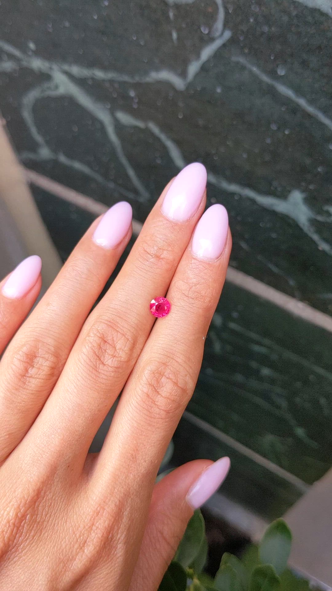 0.84 Ct. Pinkish Red Ruby from Burma (Myanmar) Size Video