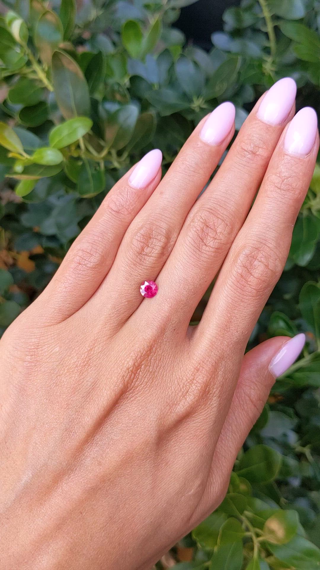 0.85 Ct. Pinkish Red Ruby from Burma (Myanmar) Size Video