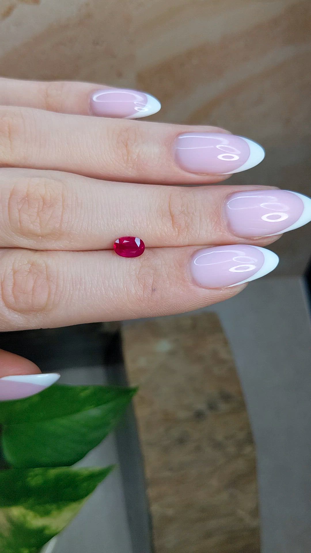 0.85 Ct. Pinkish Red Ruby from Burma (Myanmar) Size Video