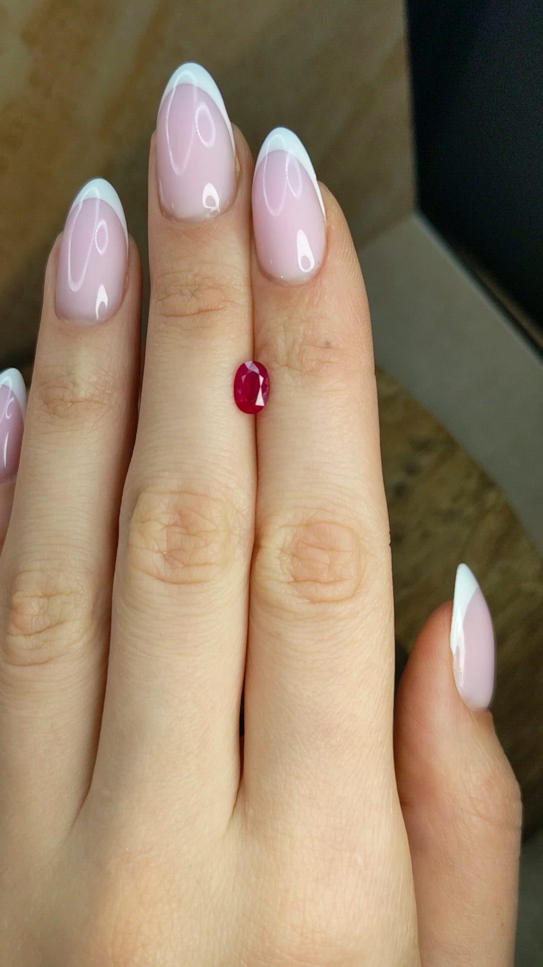 0.85 Ct. Pinkish Red Ruby from Burma (Myanmar) Size Video
