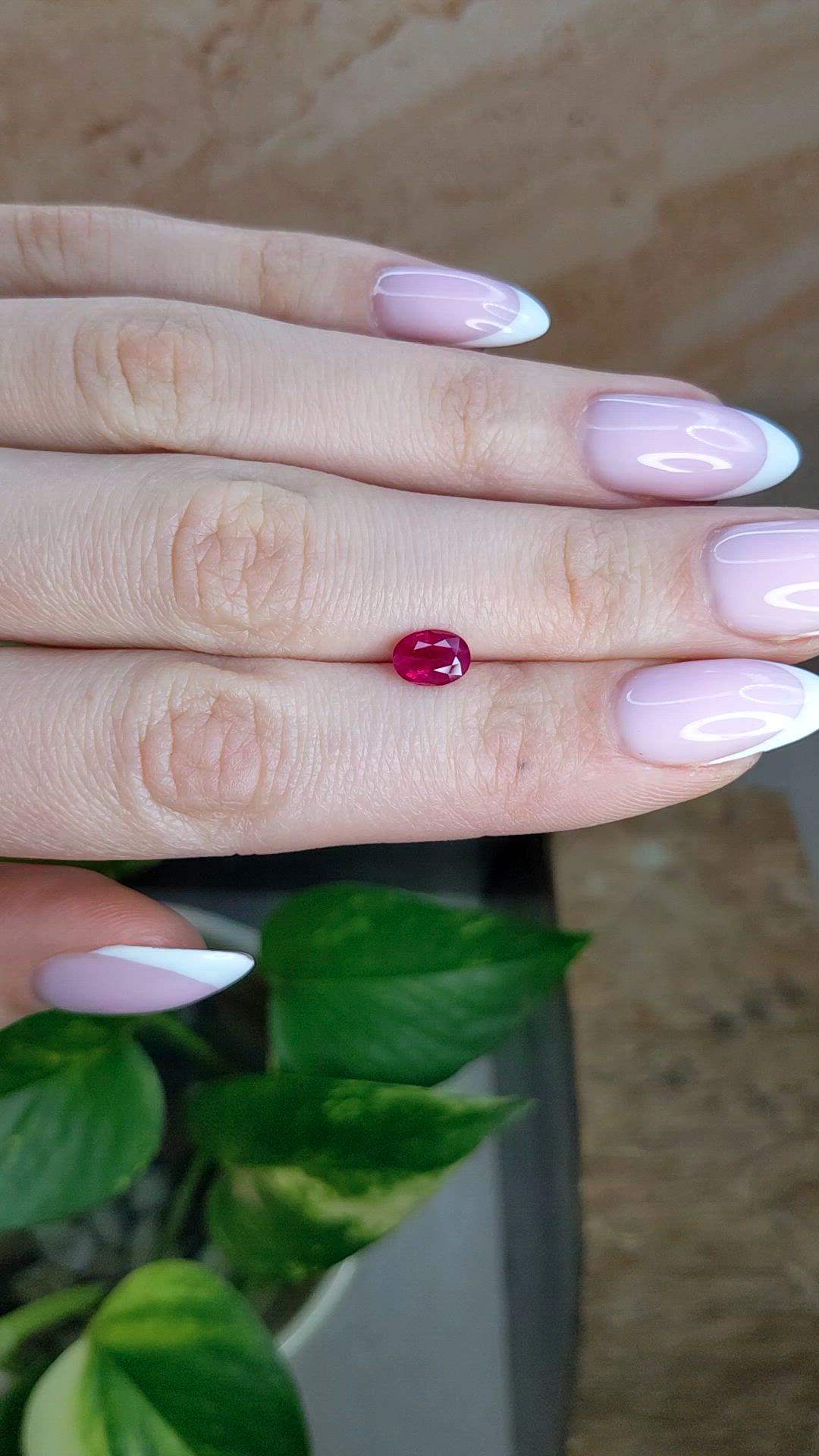0.91 Ct. Pinkish Red Ruby from Burma (Myanmar) Size Video