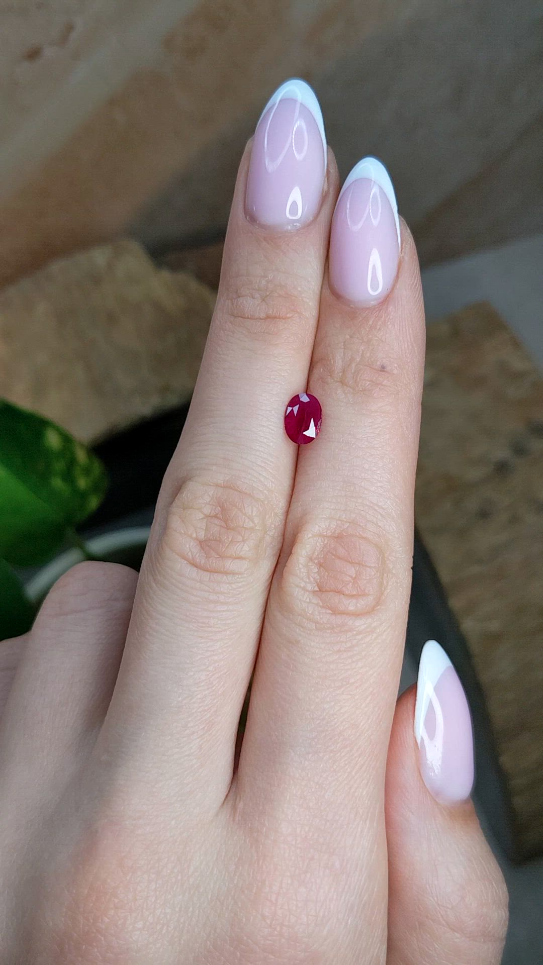 0.91 Ct. Pinkish Red Ruby from Burma (Myanmar) Size Video
