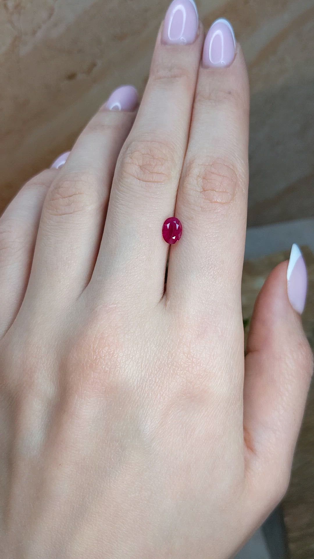 0.91 Ct. Pinkish Red Ruby from Burma (Myanmar) Size Video