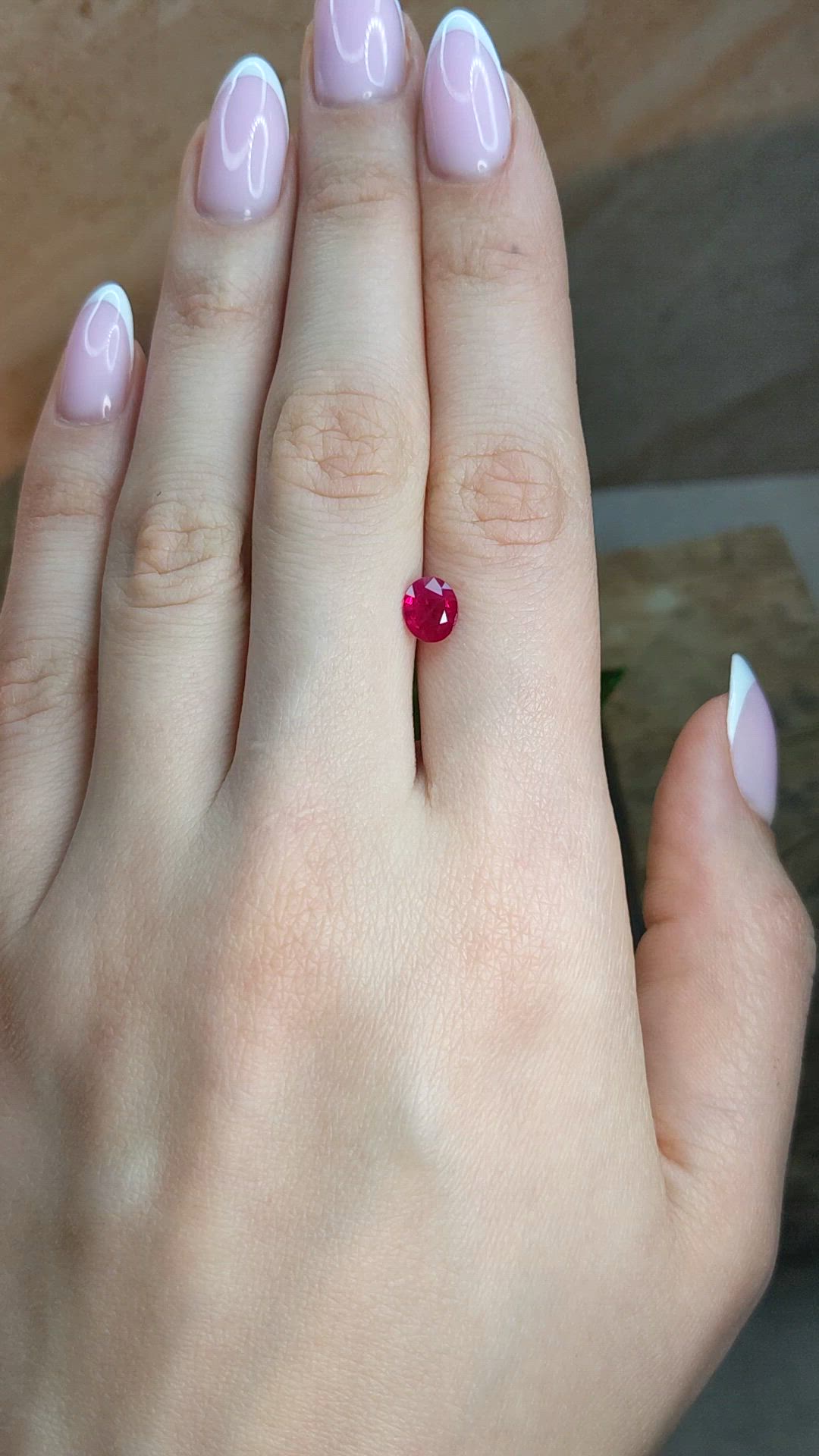 1.14 Ct. Pinkish Red Ruby from Burma (Myanmar) Size Video